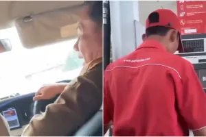 Momen PNS bermobil beli bensin Rp10 ribu di SPBU ini tuai hujatan, endingnya beri klarifikasi