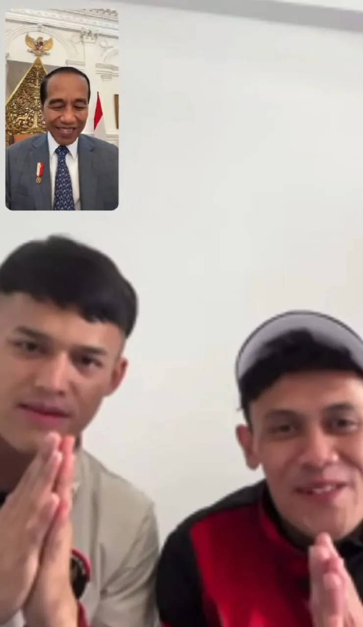 Jokowi video call Veddriq dan Rizki © Instagram