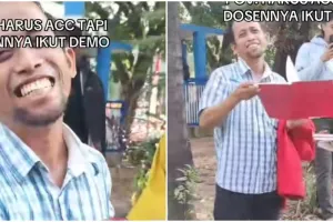 Dosennya ikut demo kawal putusan MK, mahasiswi ini curi kesempatan acc skripsi di tengah kerumunan