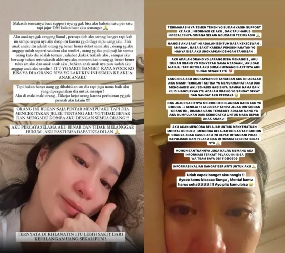 Curhatan pilu Bunga Zainal usai ditipu © Instagram