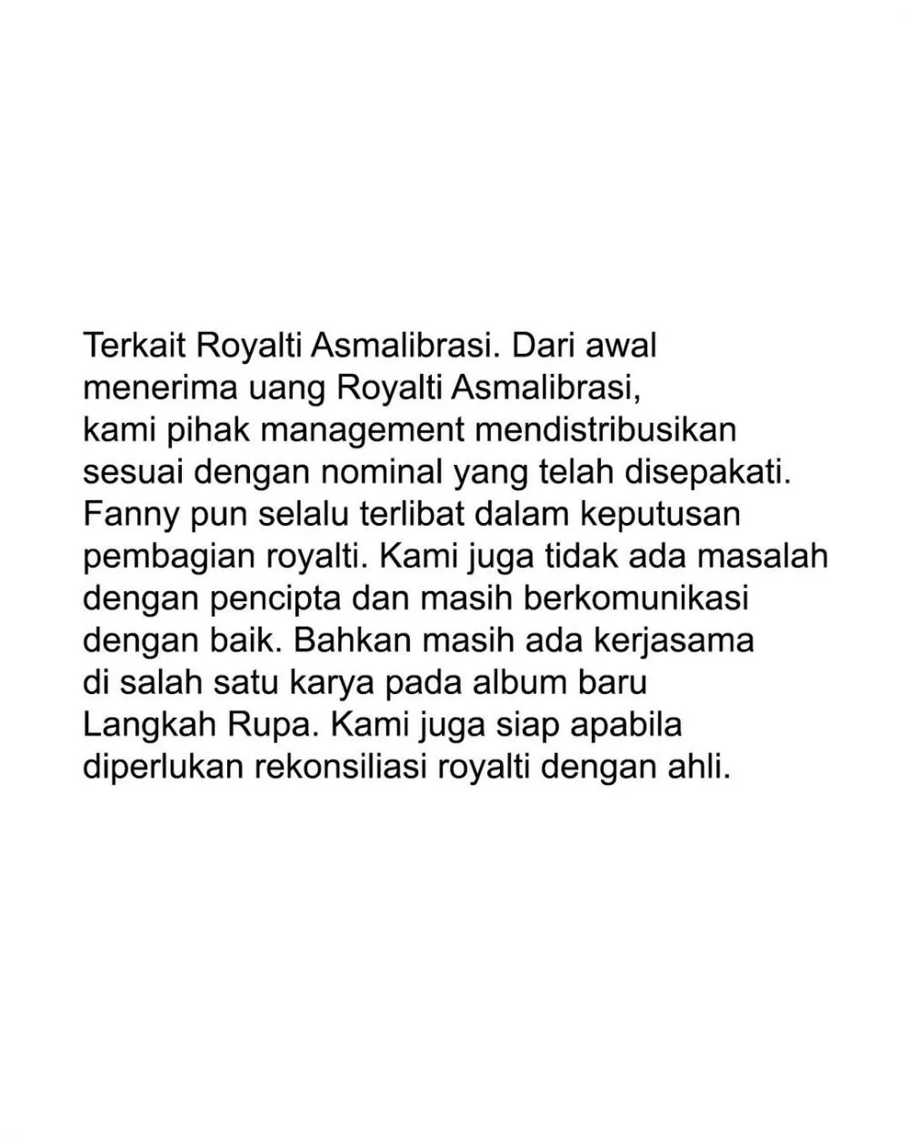 klarifikasi pihak Soegi Bornean © Instagram klarifikasi pihak Soegi Bornean © Instagram