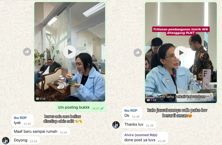 isi chat Rieke Diah Pitaloka dan sang aspri © TikTok