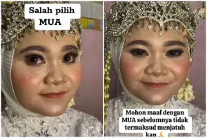 Salah pilih MUA berujung nyesek, pengantin ini putuskan rias ulang dengan hasil auto flawless