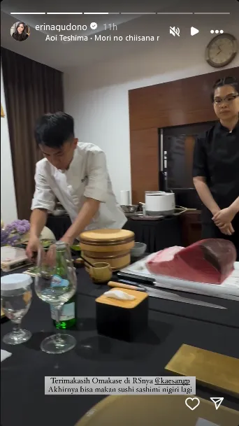 Erina Gudono pamer private omakase © 2024 Instagram