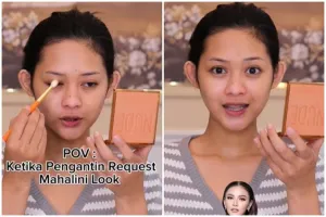 Pengantin berwajah mungil minta dimakeup ala Mahalini Look hasilnya di luar dugaan, bikin melongo