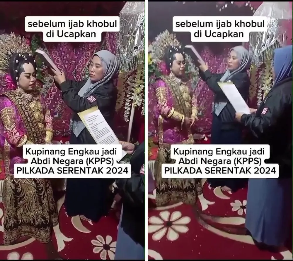 pengantin dilantik jadi anggota KPPS © 2024 TikTok pengantin dilantik jadi anggota KPPS © 2024 TikTok