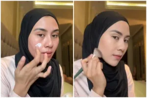 Segera jadi ibu pejabat pakai puff Rp 100 ribuan agar flawless, ini step daily makeup Syahnaz Sadiqah