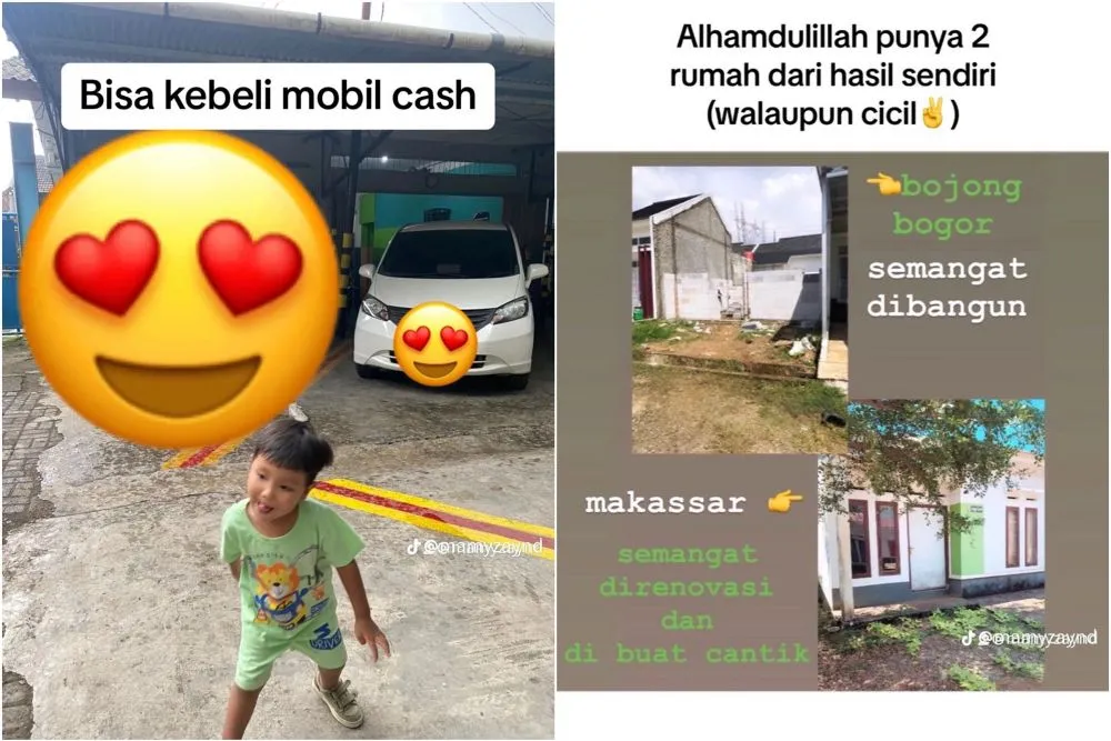 ibu muda terapkan frugal living bisa punya 2 rumah © TikTok