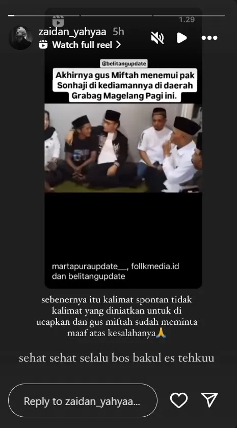 habib zaidan yahya minta maaf ikut tertawa  © 2024 Instagram