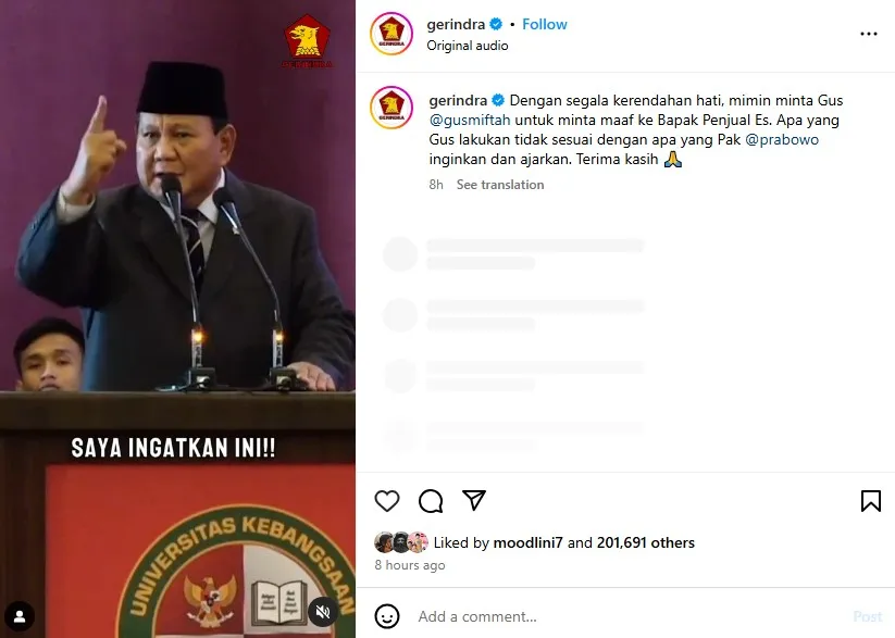 Kronologi Gus Miftah hina pedagang es teh © berbagai sumber