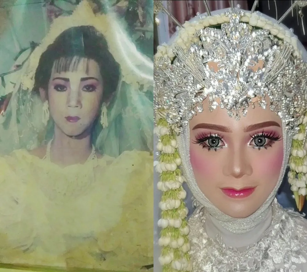 beda makeup pengantin dulu sekarang © TikTok beda makeup pengantin dulu sekarang © TikTok