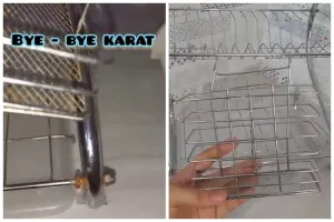 Karat membandel di rak piring sulit dibersihkan, ini trik membasminya cuma dengan 2 bahan sederhana