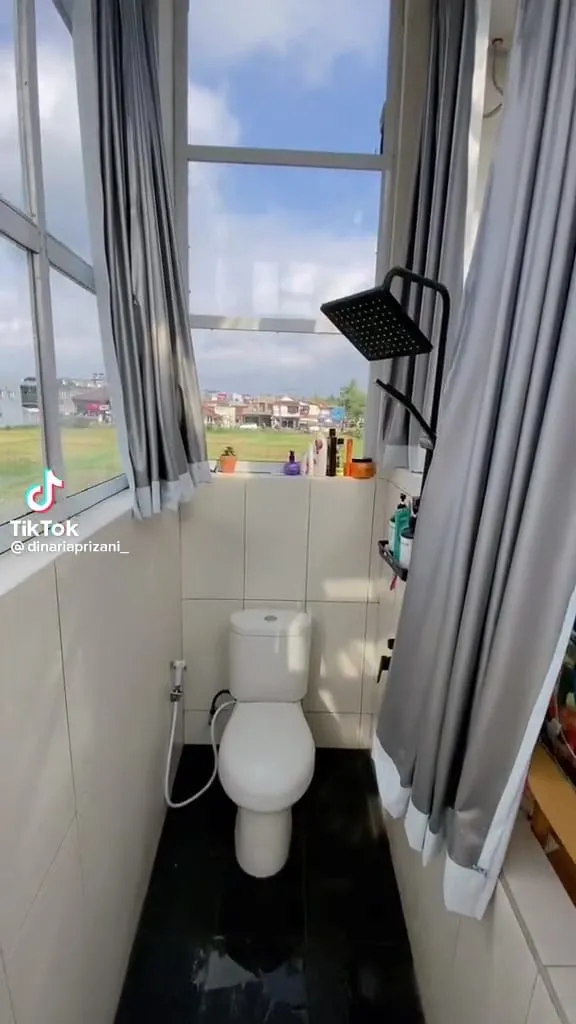 Kolam ikan disulap jadi toilet estetik © TikTok Kolam ikan disulap jadi toilet estetik © TikTok