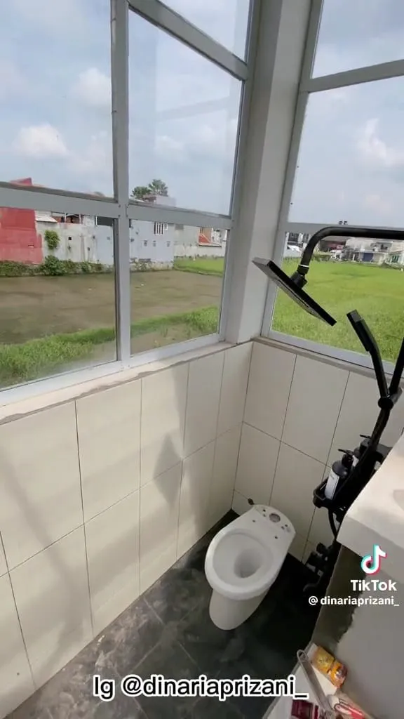 Kolam ikan disulap jadi toilet estetik © TikTok Kolam ikan disulap jadi toilet estetik © TikTok