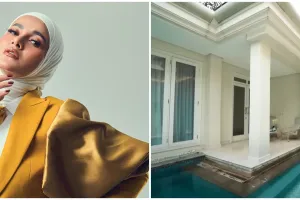 Rumahnya ditaksir Rp 50 miliar, 9 potret dapur baru Olla Ramlan ini lampu mewahnya curi perhatian