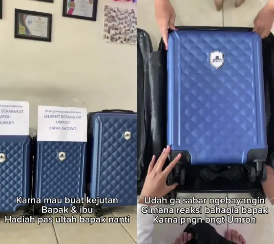 cewek niat beri kejutan umrah ayah © TikTok cewek niat beri kejutan umrah ayah © TikTok
