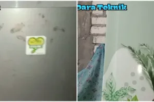 Trik bapak-bapak mengubah pintu kulkas kotor berkarat jadi estetik ini kreatif, tak sampai Rp40 ribu