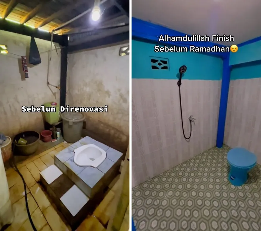 renovasi kamar mandi buluk © TikTok renovasi kamar mandi buluk © TikTok