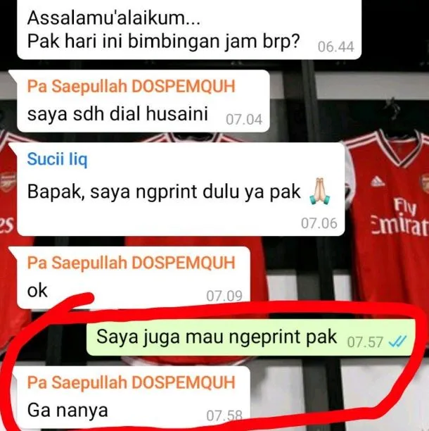 chat lucu mahasiswa akhir dengan dosen pembimbing Berbagai sumber