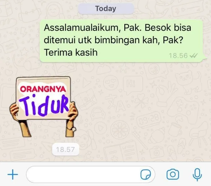 chat lucu mahasiswa akhir dengan dosen pembimbing Berbagai sumber