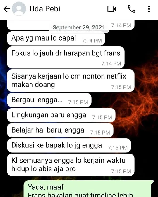 pesan bibi ardiansyah untuk frans faisal © 2025 Instagram pesan bibi ardiansyah untuk frans faisal © 2025 Instagram