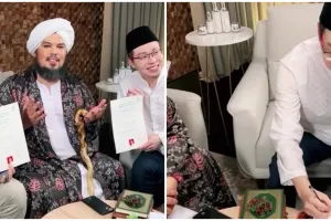 Resmi mualaf, 9 momen dr. Richard Lee tanda tangan sertifikat dan solat bareng ustaz Derry Sulaiman