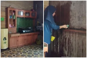 Emak-emak ini makeover dapur buluk berdinding kayu, 9 potret hasilnya jadi cerah bikin betah masak