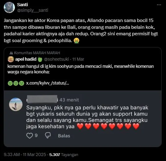 aliando diserang pacari richelle di bawah umur © 2025 brilio.net