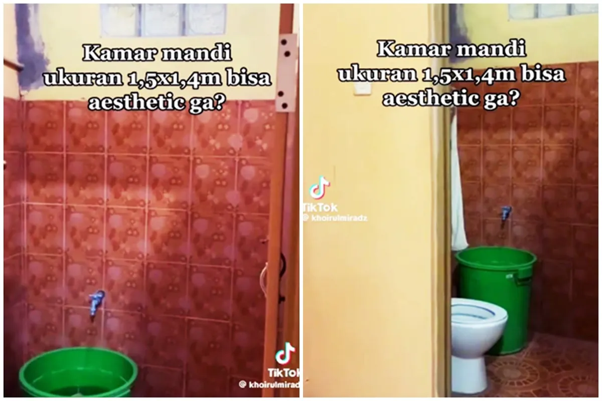 Kamar mandi 1,5 meter jadi mewah ada akuarium, makeover toilet ini bukti estetik tak asal ada duit