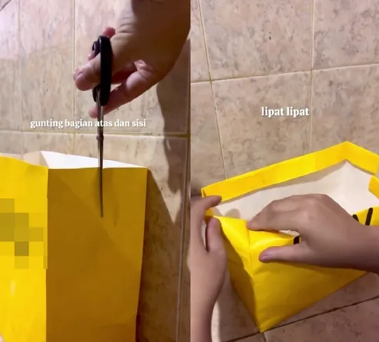 bikin tempat tisu hanya pakai barang bekas © TikTok bikin tempat tisu hanya pakai barang bekas © TikTok