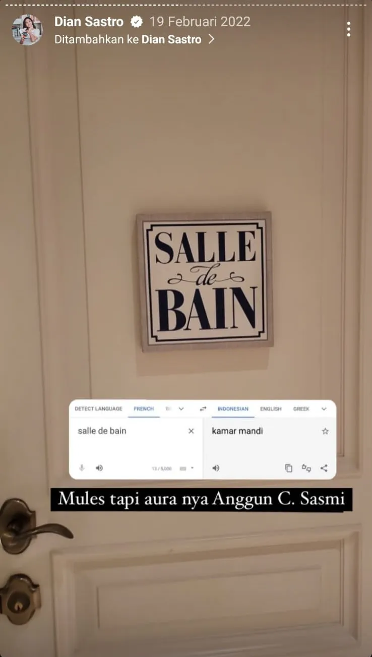 kamar mandi dian sastro ada perpustakaan © 2024 Instagram