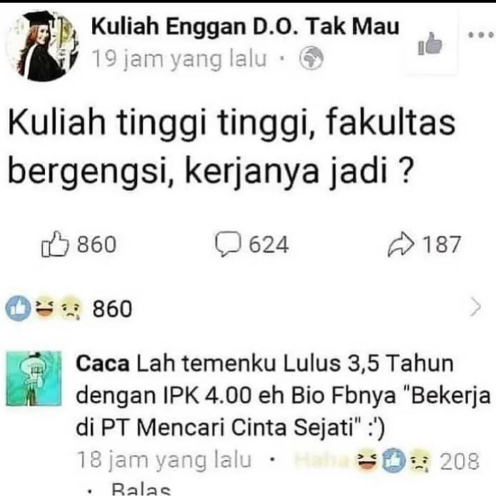 jawaban menggelitik di status facebook © Berbagai sumber jawaban menggelitik di status facebook © Berbagai sumber