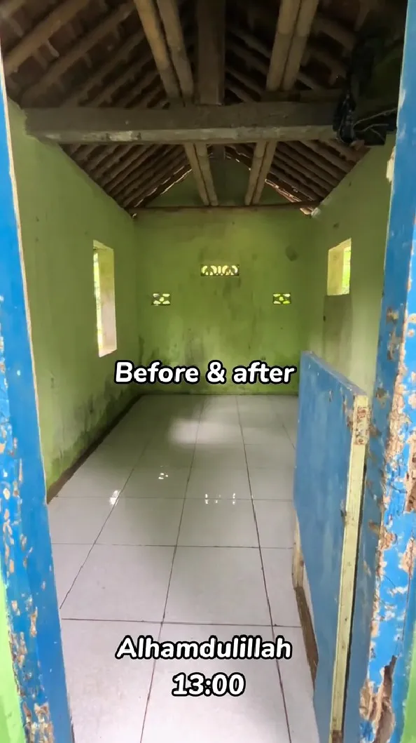 anak muda renovasi masjid kumuh © TikTok