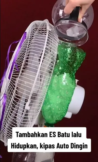 trik low bujet bikin kipas jadi super sejuk TikTok trik low bujet bikin kipas jadi super sejuk TikTok