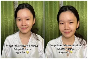 Bikin pangling, transformasi makeup wanita bermata sipit ini auto jadi lebar padahal cuma pakai eyelid