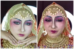 Pengantin ini kecewa dengan hasil riasan bude, dimakeup ulang MUA profesional, hasilnya bikin melongo