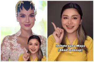 Recreate makeup Luna Maya saat akad, transformasi cewek chubby pakai paes Jawa ini disebut mirip pol
