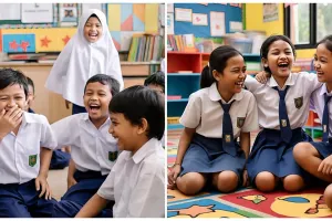 Pantun cinta lucu ala anak SD 2025, polos tapi bikin senyum-senyum
