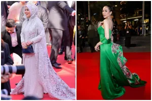 Beda jalur dari Syahrini, 9 potret Elvira Devinamira di red carpet Cannes berkat film thriller Inggris