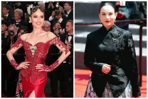 Anggun berkebaya, 7 beda gaya makeup Cinta Laura dan Chelsea Islan di red carpet Cannes Film Festival