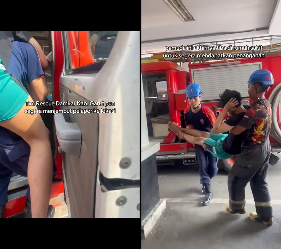 Pria panggil damkar untuk antar ke rumah sakit © 2025 TikTok Pria panggil damkar untuk antar ke rumah sakit © 2025 TikTok