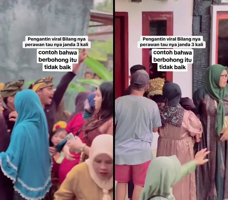 Pernikahan ricuh karena istri pernah 3 kali menikah © 2025 brilio.net