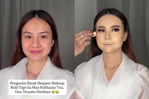 Pengantin ini request makeup bold tanpa medok, hasilnya flawless bikin sang MUA banjir pujian