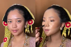 Transformasi pengantin Jawa dirias pink nude ini bikin pangling, endingnya malah mirip Tiara Andini