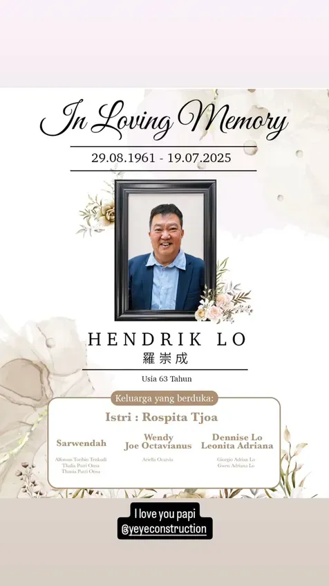 Kabar duka, ayah Sarwendah meninggal dunia di usia 63 tahun © 2025 brilio.net Kabar duka, ayah Sarwendah meninggal dunia di usia 63 tahun © 2025 brilio.net