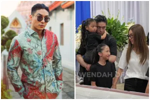 Jadi penguat saat ayah meninggal, 9 potret Giorgio Antonio setia dampingi Sarwendah di rumah duka