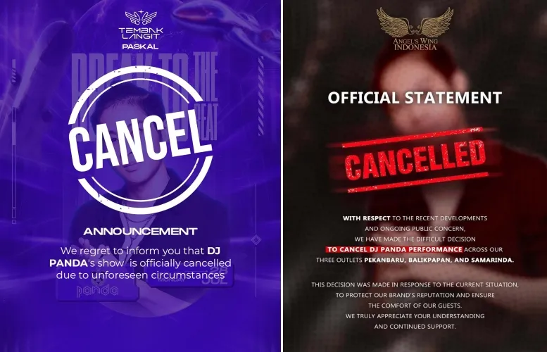 Penampilan DJ Panda di klub malam dibatalkan © 2025 Instagram Penampilan DJ Panda di klub malam dibatalkan © 2025 Instagram
