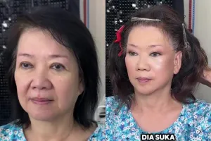 Kulit kusam jadi glowing, transformasi wanita paruh baya dirias ini auto tampil anggun bak ibu pejabat