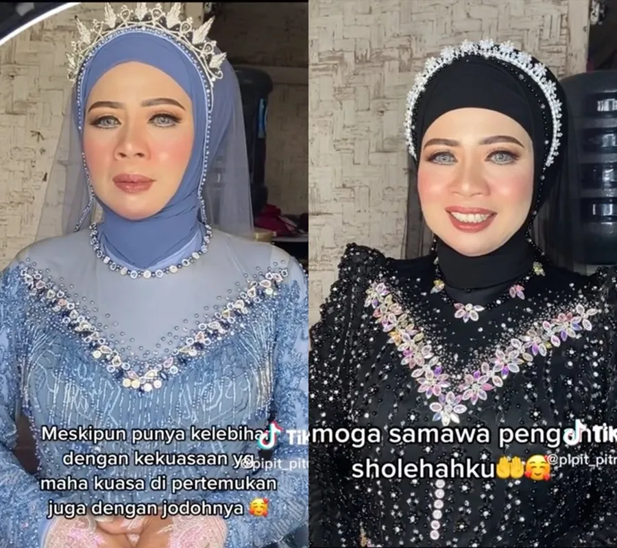 makeup pengantin usia 48 tahun jadi ABG © TikTok/@pipit_pitriani24