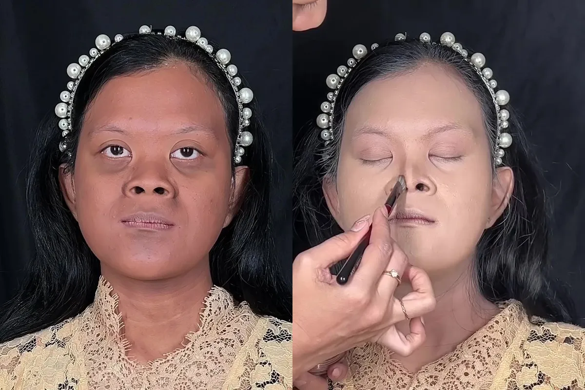 Wanita berkulit sawo matang jadi eksotis usai dirias brown shimmer makeup, transformasi bikin melongo